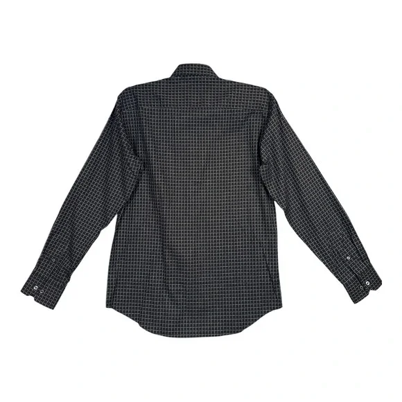 NWT Bugatchi Men's Axel Gingham Check Button-Up Shirt Comfort Stretch 15.5 34/35